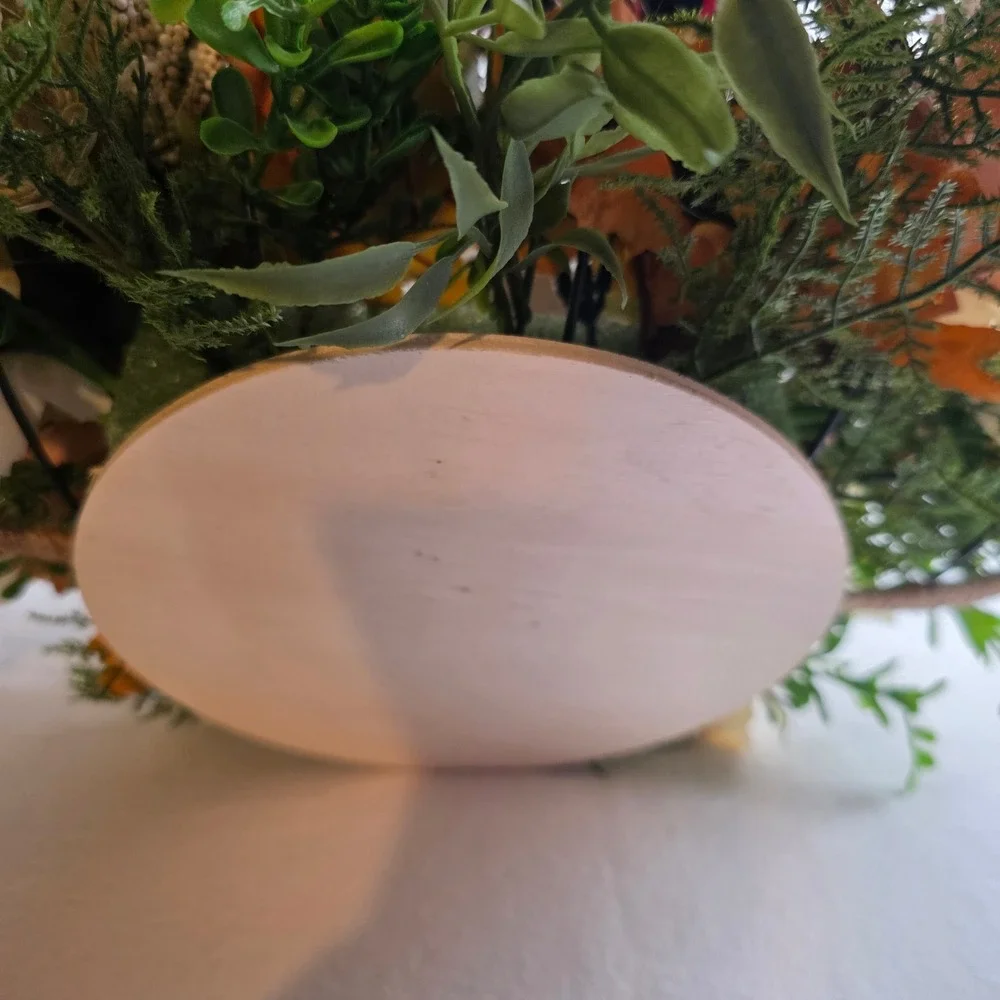 Rustic Fall Wire 3D Pumpkin Centerpiece Faux Florals Flameless Candle